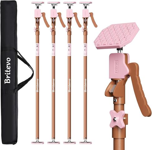 4PK Adjustable Telescopic Support Pole - Cabinet Jack, Heavy Duty Third Hand Support System, Support Road, Drywall Lift, Dust Barrier & Cargo Bar, 54-115", Holds 154lbs in Kuwait