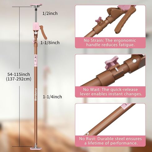 4PK Adjustable Telescopic Support Pole - Cabinet Jack, Heavy Duty Third Hand Support System, Support Road, Drywall Lift, Dust Barrier & Cargo Bar, 54-115", Holds 154lbs in Kuwait