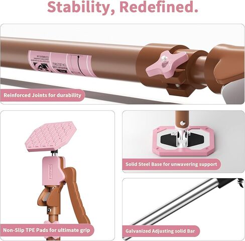 4PK Adjustable Telescopic Support Pole - Cabinet Jack, Heavy Duty Third Hand Support System, Support Road, Drywall Lift, Dust Barrier & Cargo Bar, 54-115", Holds 154lbs in Kuwait