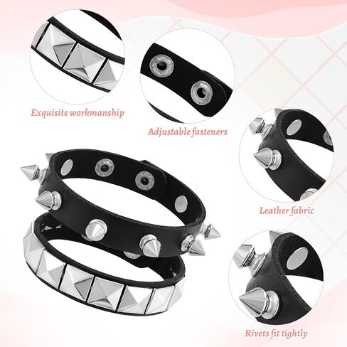 JATEBI 6 Pcs Y2k Accessories Set Black Star Gothic Punk Rock Studded Belt Waist Chain Belt Punk Rock Studded Bracelet for Women in Saudi Arabia
