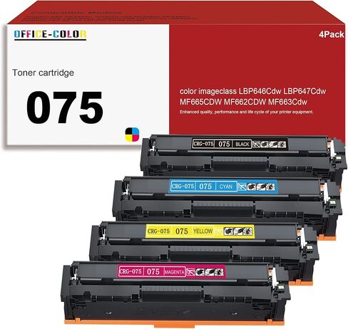 075 Toner Cartridges Set Replacement for Canon Color imageCLASS MF665Cdw MF662Cdw MF663Cdw LBP640 MF660 LBP646Cdw LBP647Cdw Printer Ink (Black,Cyan,Magenta,Yellow-4 Pack) in Saudi Arabia