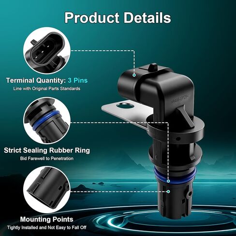 Crankshaft Position Sensor Compatible with Chevy Silverado 1500 Avalanche Suburban Tahoe Trailblazer Camaro Express GMC Envoy Sierra Yukon Savana Cadillac Escalade Buick Replaces 12555566, 12560228 in Saudi Arabia