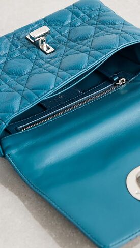 حقيبة كارو صغيرة من جلد العجل باللون الأزرق من ديور للنساء in Kuwait