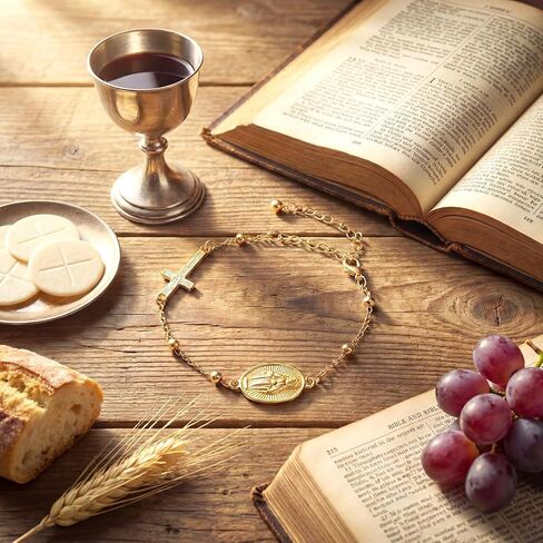 Kenning 10 Pcs First Communion Bracelet Gift Cross Faith Bracelet with Jewelry Pouch Rosary Christian Religious Bracelets for Baptism Favors Easter Gifts in Saudi Arabia