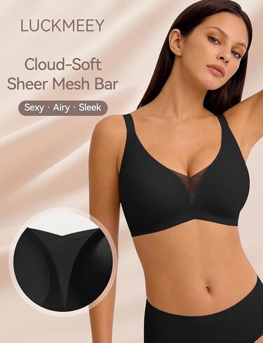 LUCKMEEY حمالات صدر نسائية لاسلكية مثيرة على شكل حرف V حمالة صدر جيلي داعمة بدون خياطة (U-Back & Crossback) in Saudi Arabia