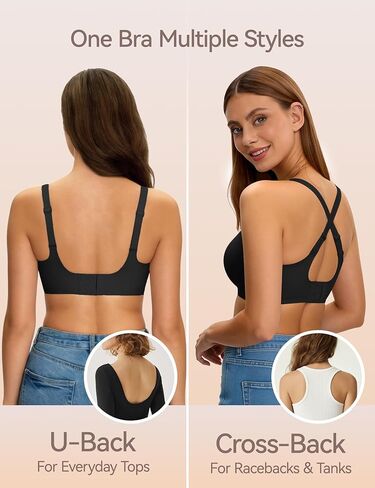 LUCKMEEY حمالات صدر نسائية لاسلكية مثيرة على شكل حرف V حمالة صدر جيلي داعمة بدون خياطة (U-Back & Crossback) in Saudi Arabia