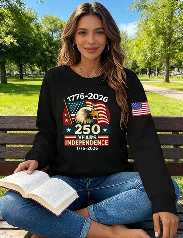 سويت شيرت نسائي من 250TH Anniversary USA 1776-2026 250Th Anniversary سويت شيرت بأكمام طويلة in Kuwait