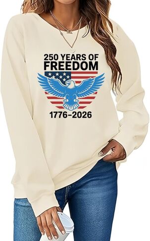 سويت شيرت نسائي من 250TH Anniversary USA 1776-2026 250Th Anniversary سويت شيرت بأكمام طويلة in Kuwait