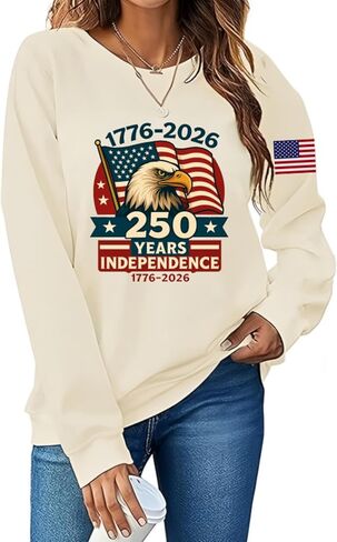250TH Anniversary USA Sweatshirt for Women 1776-2026 250Th Anniversary Sweatshirt Long Sleeve Pullover Tops in Saudi Arabia