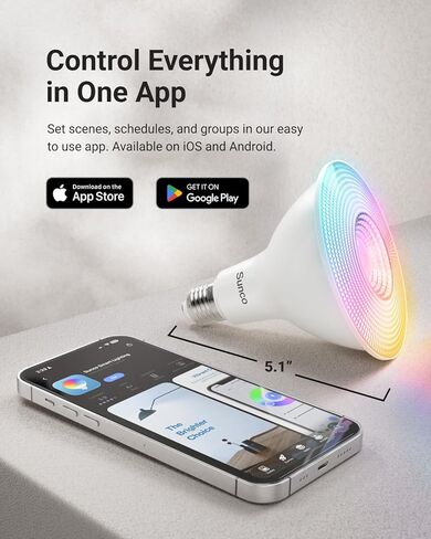 Sunco PAR38 Alexa Compatible Smart LED Bulbs, WiFi Color Changing Outdoor Flood Light, 13W, RGB Tunable White CCT, Dimmable, with Amazon Alexa & Google Assistant, No Hub Required 2 Pack in Saudi Arabia