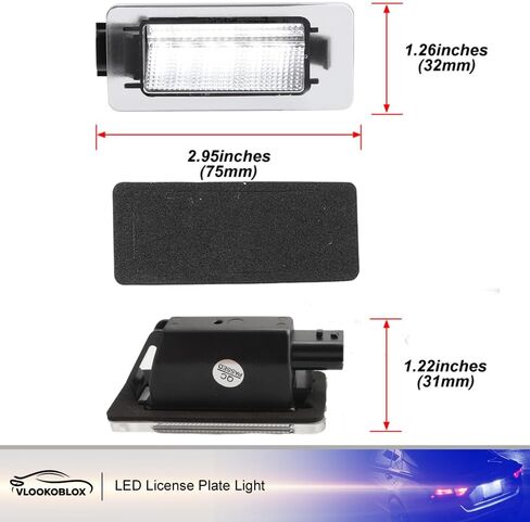 LED License Plate Light Assembly for 2019-2025 Nissan Altima Versa Sentra Rogue, 6000K Xenon White 18SMD Error Free Rear Tag Lights Kit OEM Replacement in Saudi Arabia