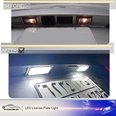 LED License Plate Light Assembly for 2019-2025 Nissan Altima Versa Sentra Rogue, 6000K Xenon White 18SMD Error Free Rear Tag Lights Kit OEM Replacement in Saudi Arabia