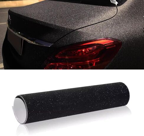 Matte Glitter Black Vinyl Wrap for Cars Motorcycle Exterior Interior Decals, Car Styling Vinyl Car Wrap Sticker Sheet (59.8" x 19.69") in Kuwait