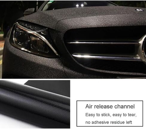 Matte Glitter Black Vinyl Wrap for Cars Motorcycle Exterior Interior Decals, Car Styling Vinyl Car Wrap Sticker Sheet (59.8" x 19.69") in Kuwait