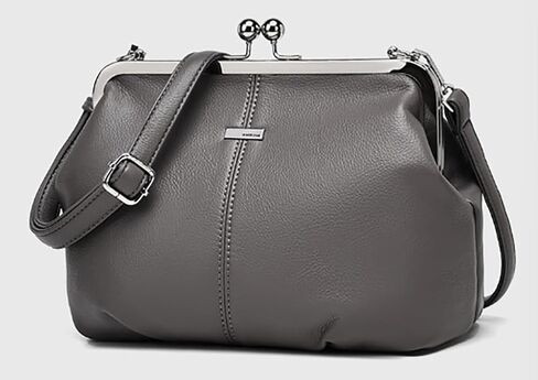 Slouchy Women's PU Leather Kiss Lock Crossbody Bag Kiss Clasp Purse Crossbody Shoulder Bags Hobo Wallet Handbags Tote Purses in Saudi Arabia