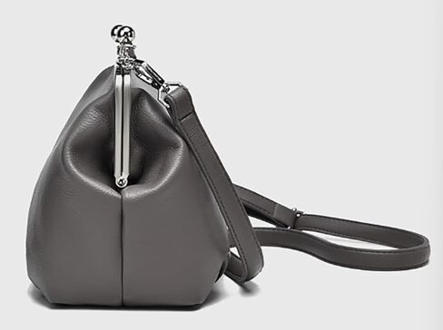 Slouchy Women's PU Leather Kiss Lock Crossbody Bag Kiss Clasp Purse Crossbody Shoulder Bags Hobo Wallet Handbags Tote Purses in Saudi Arabia