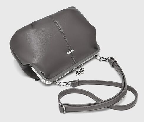 Slouchy Women's PU Leather Kiss Lock Crossbody Bag Kiss Clasp Purse Crossbody Shoulder Bags Hobo Wallet Handbags Tote Purses in Saudi Arabia