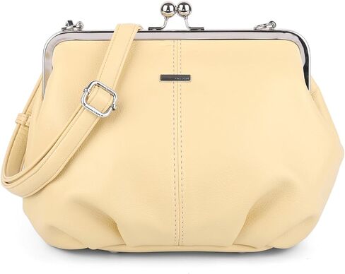 Slouchy Women's PU Leather Kiss Lock Crossbody Bag Kiss Clasp Purse Crossbody Shoulder Bags Hobo Wallet Handbags Tote Purses in Saudi Arabia