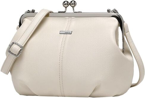 Slouchy Women's PU Leather Kiss Lock Crossbody Bag Kiss Clasp Purse Crossbody Shoulder Bags Hobo Wallet Handbags Tote Purses in Saudi Arabia