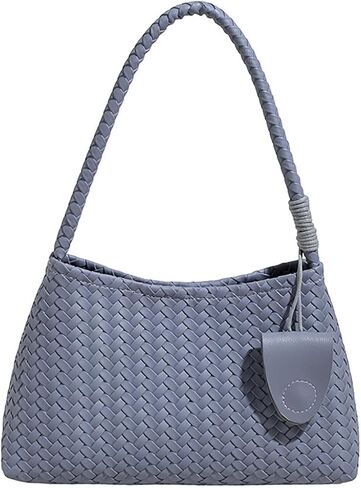 Woven Hobo Bag for Women Fashion Faux Leather Bucket Shoulder Bags Trendy Hobo Tote Underarm Handbags Purse for Work Travel in Saudi Arabia
