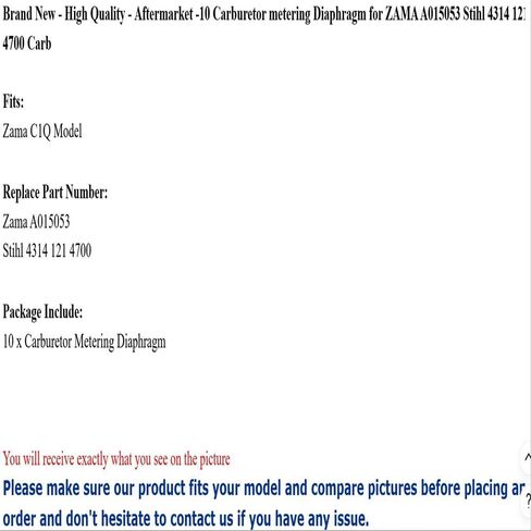 10 Carburetor metering Diaphragm A015053 4314 121 4700 Carb, Replacement for Stihl OEM in Saudi Arabia