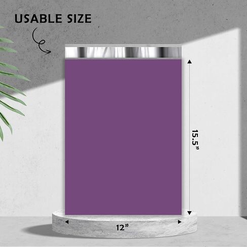 Yens Poly Mailers 12X15.5 100 حزمة أرجوانية، أظرف شحن ذاتية اللصق قوية مقاومة للماء للشحن والبريد والتعبئة M5 in Saudi Arabia