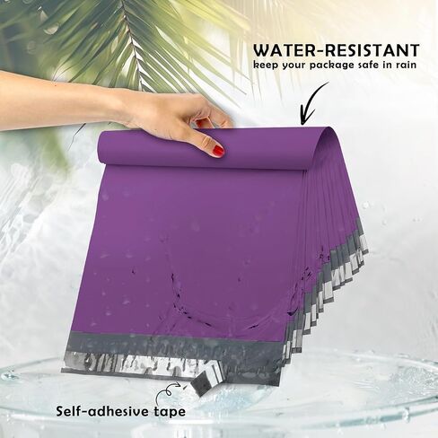 Yens Poly Mailers 12X15.5 100 حزمة أرجوانية، أظرف شحن ذاتية اللصق قوية مقاومة للماء للشحن والبريد والتعبئة M5 in Saudi Arabia