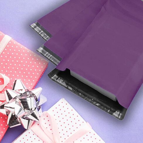 Yens Poly Mailers 12X15.5 100 حزمة أرجوانية، أظرف شحن ذاتية اللصق قوية مقاومة للماء للشحن والبريد والتعبئة M5 in Saudi Arabia