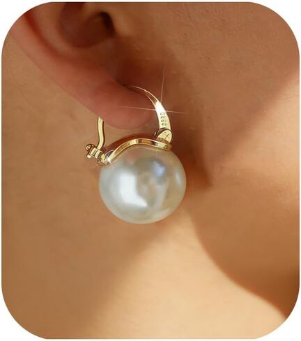 أقراط اللؤلؤ للنساء العصرية الذهب هوب اللؤلؤ انخفاض الأقراط الفضة الاسترليني آخر قرط الاذن المرصع الأزياء والمجوهرات in Kuwait