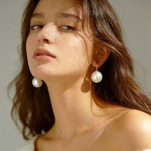 أقراط اللؤلؤ للنساء العصرية الذهب هوب اللؤلؤ انخفاض الأقراط الفضة الاسترليني آخر قرط الاذن المرصع الأزياء والمجوهرات in Kuwait