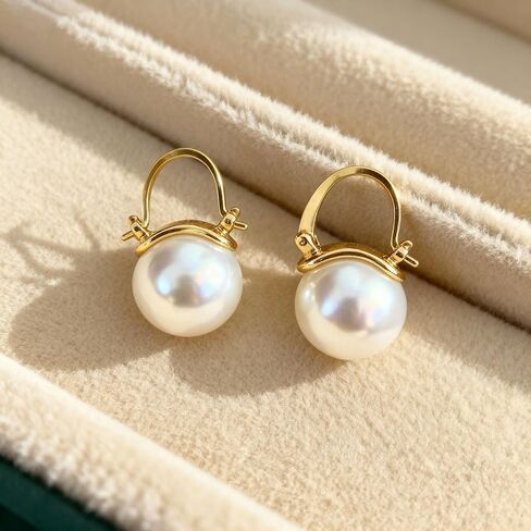 أقراط اللؤلؤ للنساء العصرية الذهب هوب اللؤلؤ انخفاض الأقراط الفضة الاسترليني آخر قرط الاذن المرصع الأزياء والمجوهرات in Kuwait