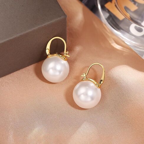 أقراط اللؤلؤ للنساء العصرية الذهب هوب اللؤلؤ انخفاض الأقراط الفضة الاسترليني آخر قرط الاذن المرصع الأزياء والمجوهرات in Kuwait