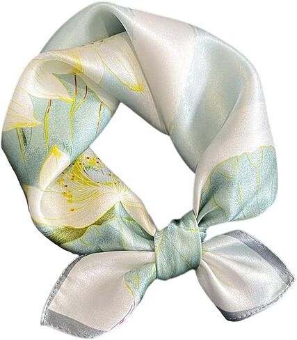 Silk Scarf for Women - Elegant 53x53cm Square Lightweight Breathable Gift for Business, Dinner, Party, Everyday Women Men Small Square Digital Printed Scarves in Saudi Arabia