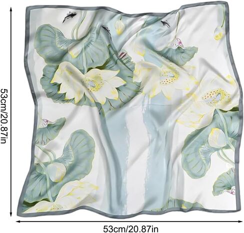 Silk Scarf for Women - Elegant 53x53cm Square Lightweight Breathable Gift for Business, Dinner, Party, Everyday Women Men Small Square Digital Printed Scarves in Saudi Arabia