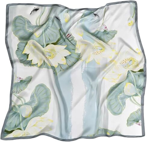 Silk Scarf for Women - Elegant 53x53cm Square Lightweight Breathable Gift for Business, Dinner, Party, Everyday Women Men Small Square Digital Printed Scarves in Saudi Arabia