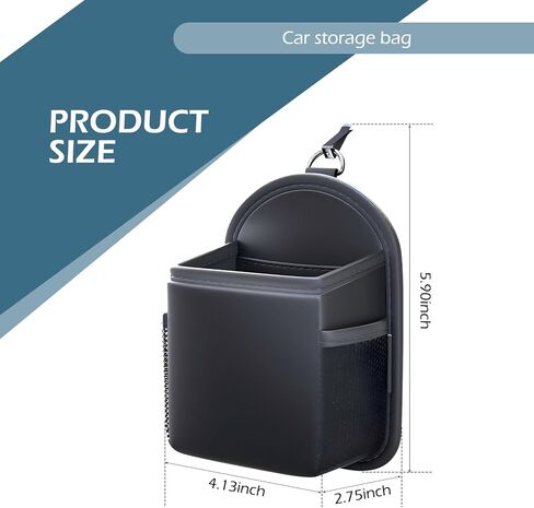 Car Air Vent Storage Bag Organizer Pocket, Multi-functional Air Conditioner Vent Organizer for ID Cards Glasses Phones Pens Keys, Keeps Your Car Neat & Tidy for Stress-free Journey (Black) in Saudi Arabia