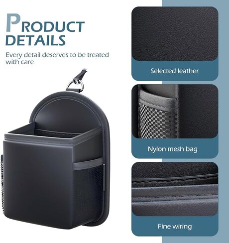 Car Air Vent Storage Bag Organizer Pocket, Multi-functional Air Conditioner Vent Organizer for ID Cards Glasses Phones Pens Keys, Keeps Your Car Neat & Tidy for Stress-free Journey (Black) in Saudi Arabia