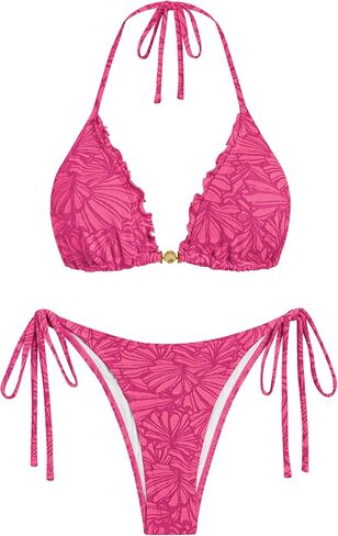 ZAFUL Women's Halter Triangle Bikini String Bikini Set for Women Two Piece Swimsuit Bathing Suits in Saudi Arabia