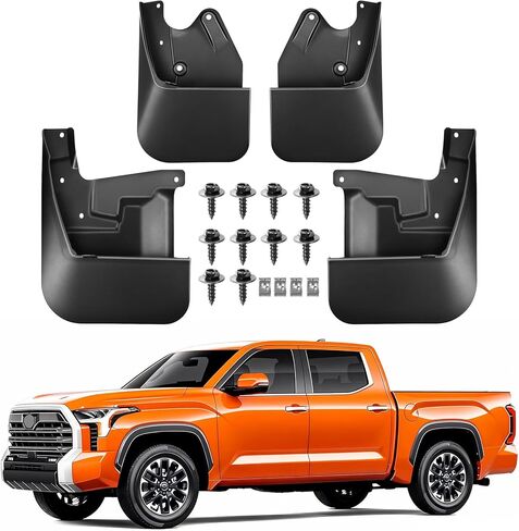 اللوحات الطينية لسيارة Toyota Tundra 2022-2026، واقيات الرذاذ الأمامية والخلفية المطورة لجميع الأحوال الجوية متوافقة مع Tundra 2022 2023 2024 2025 2026، 4 قطع لا تتطلب الحفر (لا تناسب موديلات SR) in Saudi Arabia