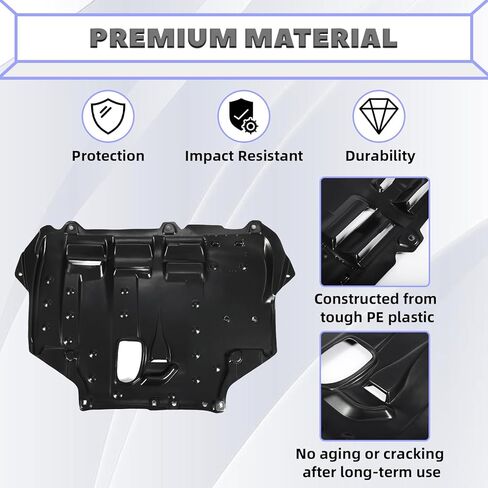 HECASA Engine Splash Shield متوافق مع 2012-2019 Ford Focus C-Max Transit Connect لاستبدال FO1228121 AV6Z6P013A 12450414 تحت استبدال غطاء الحماية in Kuwait