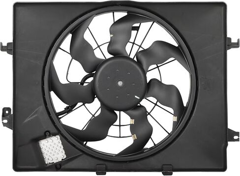 Radiator Cooling Fan Assembly Compatible with 2014-2016 for Kia for Optima 2.4L 2013-2015 for Hyundai for Sonata 2.4L, Black Radiator Fan Direct Fit Replacement for Engine Cooling Fan in Saudi Arabia