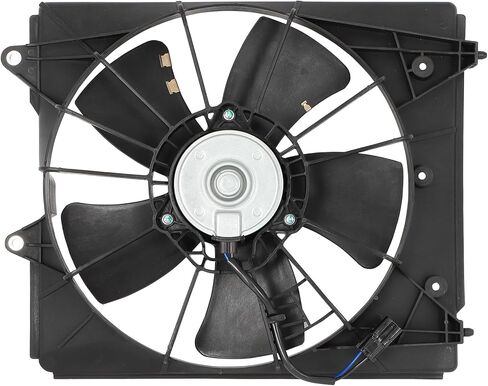 مجموعة مروحة تبريد الرادياتير متوافقة مع 2009-2014 لـ Acura لـ TL 3.5L 2009 2011 2012 2013 2014 لـ Acura لـ TL 3.7L، مروحة الرادياتير السوداء مناسبة مباشرة للاستبدال لمروحة تبريد المحرك in Saudi Arabia