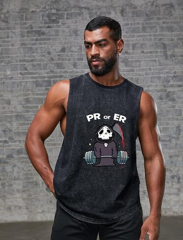 PR OR ER Scoop Bottom Cotton Tank,Novelty Sleeveless T-Shirt,Fitness Heavy Duty Training Tank Top in Saudi Arabia