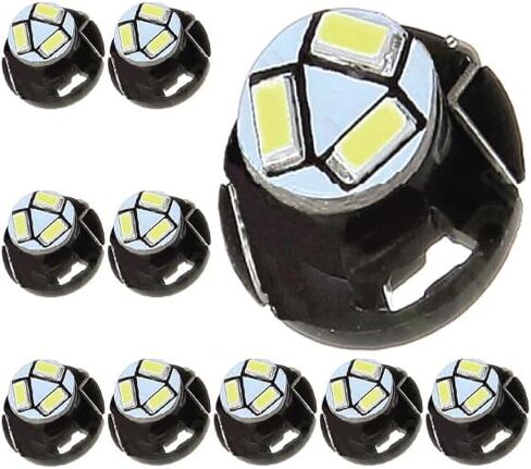 britelites Jtech 10x T5 / T4.7 Neo Wedge LED لوحة لوحة أجهزة القياس البيضاء للسيارة، A/C التحكم في المناخ HVAC مفتاح المصباح الكهربائي in Kuwait