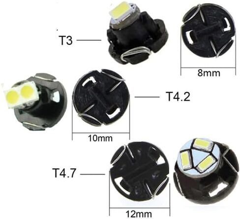 britelites Jtech 10x T5 / T4.7 Neo Wedge LED لوحة لوحة أجهزة القياس البيضاء للسيارة، A/C التحكم في المناخ HVAC مفتاح المصباح الكهربائي in Kuwait