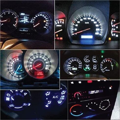 britelites Jtech 10x T5 / T4.7 Neo Wedge LED لوحة لوحة أجهزة القياس البيضاء للسيارة، A/C التحكم في المناخ HVAC مفتاح المصباح الكهربائي in Kuwait