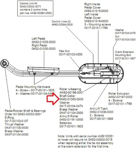 هيدرا فيتنيس إكستشينج لينك رمح طوق 0K62-01065-0000 يعمل ث 90X 93X 95Xe 95Xi 95X بيضاوي الشكل in Kuwait