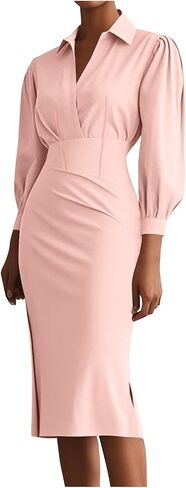 Fall Dresses for Women Fashion Bodycon Long Sleeve V Neck Party Club Outfits Going Out Business Casual Mini Dress in Kuwait