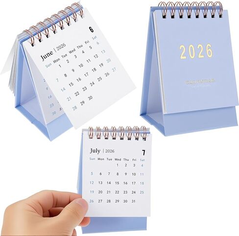 Mini Desk Calendar 2026, Funny Calendar with 18-Month Planning, Small Calendar for Home, Office, School, Cute Desk Calendar with Twin-Wire Binding (Runs From January 2026 until July 2027, Purple) in Saudi Arabia