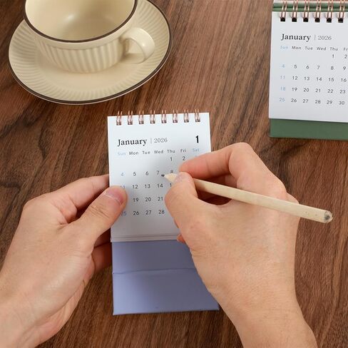 Mini Desk Calendar 2026, Funny Calendar with 18-Month Planning, Small Calendar for Home, Office, School, Cute Desk Calendar with Twin-Wire Binding (Runs From January 2026 until July 2027, Purple) in Saudi Arabia